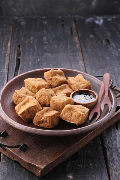 Fried Tofu Cookies Sesame Seeds Dried Fruits — Stock fotografie