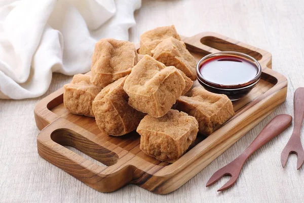 Fried Chicken Nuggets Sauce Ketchup Wooden Table — 图库照片