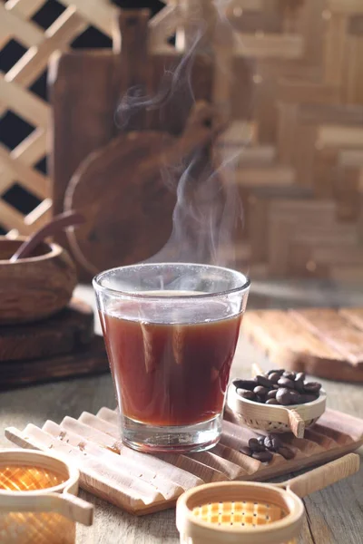 热巧克力加棉花糖和咖啡豆 — 图库照片