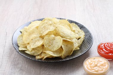 potato chip on a bright background