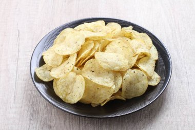 potato chip on a bright background