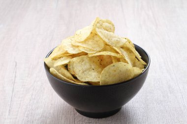 potato chip on a bright background