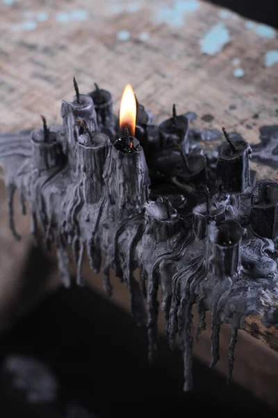 Μαύρο Κερί Μαύρο Φόντο — Φωτογραφία Αρχείου