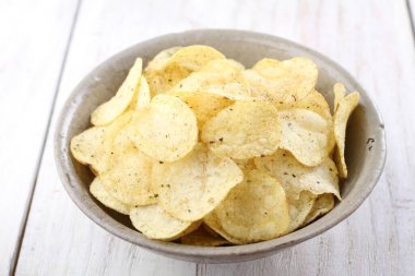 potato chip on a bright background