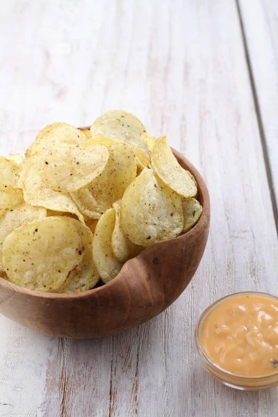 Potato Chip Bright Background — Stock Photo, Image