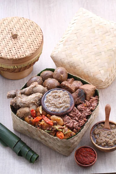 Gudeg Traditional Javanese Dish Yogyakarta Central Java Indonesia Gudeg Made — 图库照片