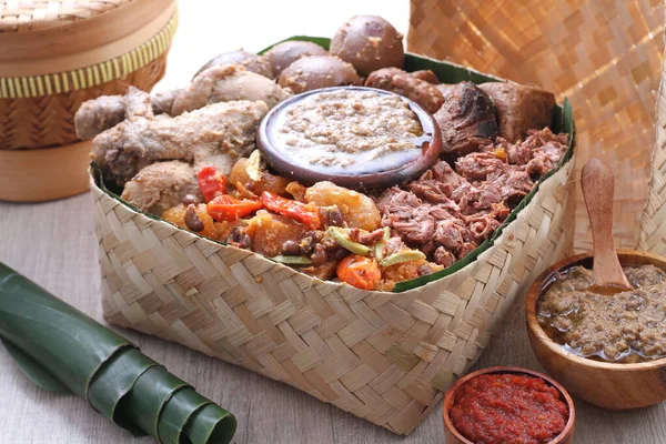 Gudeg Tradiční Javánská Kuchyně Yogyakarty Střední Jávy Indonésii Gudeg Vyroben — Stock fotografie