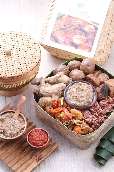Gudeg Traditional Javanese Dish Yogyakarta Central Java Indonesia Gudeg Made — Zdjęcie stockowe