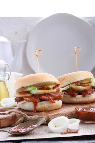 Burger Burgers May Refer Hamburger Sandwich Consisting One More Cooked — ストック写真