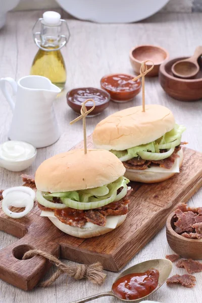 Burger Burgers May Refer Hamburger Sandwich Consisting One More Cooked — ストック写真