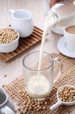 Soy milk also known as soya milk or soymilk, is a plant-based drink produced by soaking and grinding soybeans, boiling the mixture, and filtering out remaining particulates. It is a stable emulsion of oil, water, and protein.