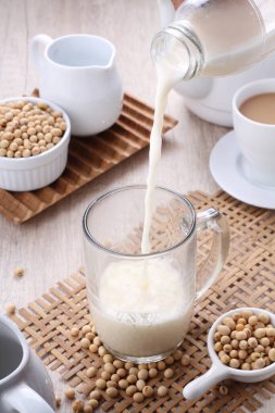 Soy milk also known as soya milk or soymilk, is a plant-based drink produced by soaking and grinding soybeans, boiling the mixture, and filtering out remaining particulates. It is a stable emulsion of oil, water, and protein.