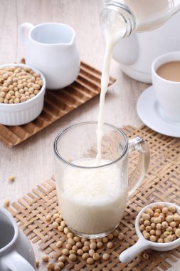 Soy milk also known as soya milk or soymilk, is a plant-based drink produced by soaking and grinding soybeans, boiling the mixture, and filtering out remaining particulates. It is a stable emulsion of oil, water, and protein.