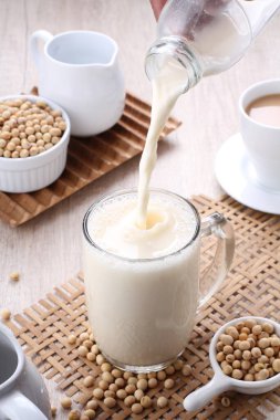 Soy milk also known as soya milk or soymilk, is a plant-based drink produced by soaking and grinding soybeans, boiling the mixture, and filtering out remaining particulates. It is a stable emulsion of oil, water, and protein.