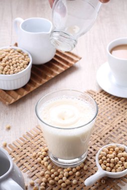 Soy milk also known as soya milk or soymilk, is a plant-based drink produced by soaking and grinding soybeans, boiling the mixture, and filtering out remaining particulates. It is a stable emulsion of oil, water, and protein.