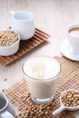 Soy milk also known as soya milk or soymilk, is a plant-based drink produced by soaking and grinding soybeans, boiling the mixture, and filtering out remaining particulates. It is a stable emulsion of oil, water, and protein.