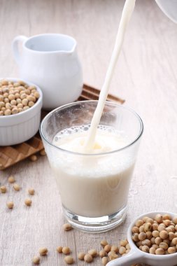 soy milk in glass jar