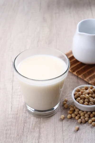 Соевое Молоко Известное Соевое Молоко Соевое Молоко Является Растительным Напитком — стоковое фото