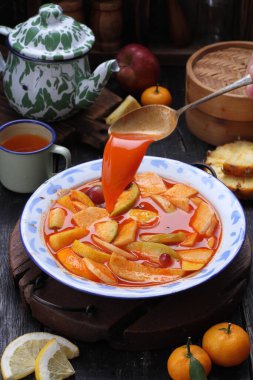 Asinan is a pickled vegetable or fruit dish, commonly found in Indonesia. Asin, Indonesian for 