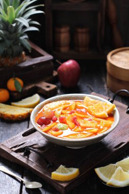 Asinan is a pickled vegetable or fruit dish, commonly found in Indonesia. Asin, Indonesian for 