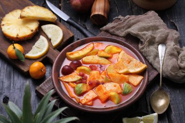 Asinan is a pickled vegetable or fruit dish, commonly found in Indonesia. Asin, Indonesian for 