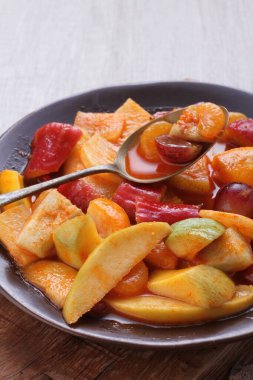 Asinan is a pickled vegetable or fruit dish, commonly found in Indonesia. Asin, Indonesian for 