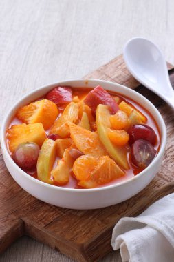 Asinan is a pickled vegetable or fruit dish, commonly found in Indonesia. Asin, Indonesian for 