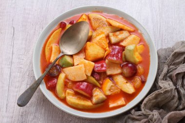 Asinan is a pickled vegetable or fruit dish, commonly found in Indonesia. Asin, Indonesian for 