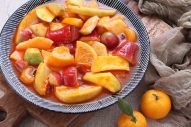 Asinan is a pickled vegetable or fruit dish, commonly found in Indonesia. Asin, Indonesian for 