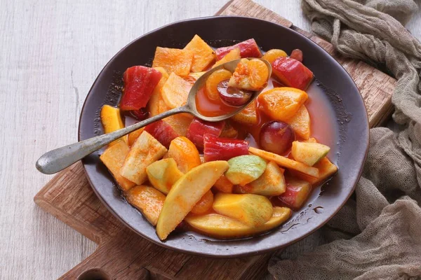 Asinan Pickled Vegetable Fruit Dish Commonly Found Indonesia Asin Indonesian — Stok fotoğraf