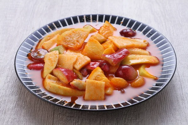 Asinan Pickled Vegetable Fruit Dish Commonly Found Indonesia Asin Indonesian — Zdjęcie stockowe
