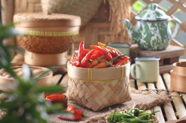 Geleneksel mutfakta kırmızı biber.
