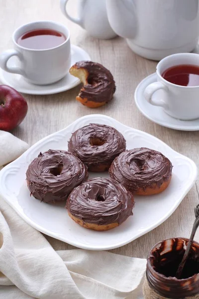 Chocolate Donuts Home Made Its Yummy — Stock Photo, Image