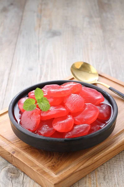 Candied Red Kaling Kolang Fresh Sweet Sour Taste — Stock Photo, Image
