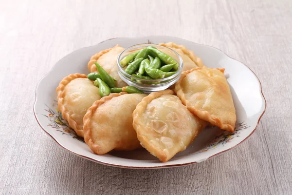 Jalangkote Lontara Sydsulawesi Stekt Dumpling Från Indonesiska Köket Fylld Med — Stockfoto