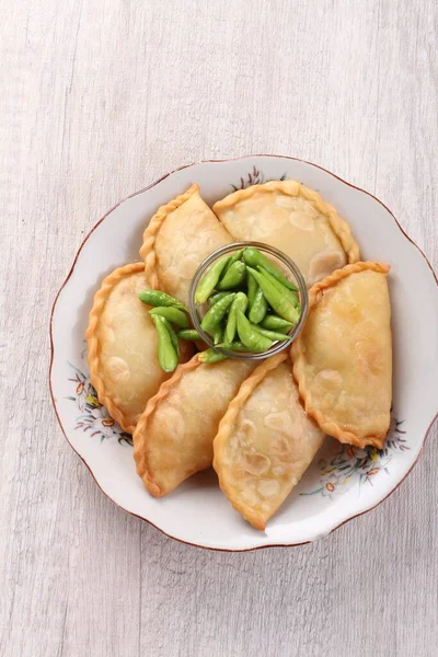 Jalangkote Lontara Sydsulawesi Stekt Dumpling Från Indonesiska Köket Fylld Med — Stockfoto
