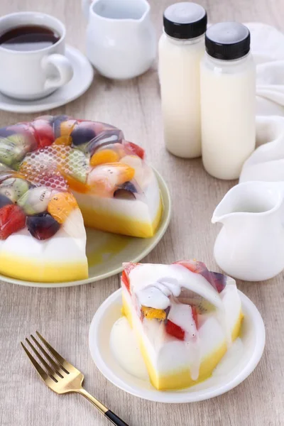 Delicioso Desayuno Con Frutas Verduras Frescas — Foto de Stock