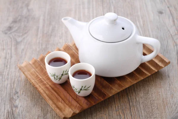 Tea Aromatic Beverage Prepared Pouring Hot Boiling Water Cured Fresh — Stockfoto