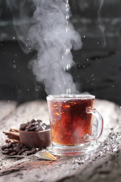 Tea Aromatic Beverage Prepared Pouring Hot Boiling Water Cured Fresh — ストック写真