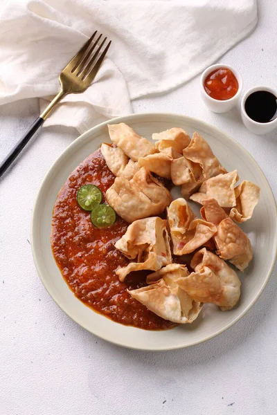Batagor Sundanese Dish Indonesia Popular Southeast Asia Consisting Fried Fish — Stock Photo, Image