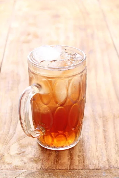 Sweet Iced Tea Wooden Table — Stock Photo, Image