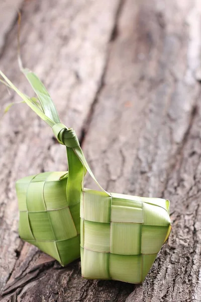 stock image ketupat bark from young coconut leaves