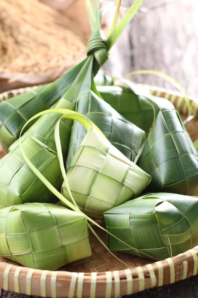 Casca Ketupat Folhas Coco Jovens — Fotografia de Stock