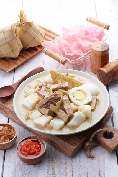 Lontong Sayur Padang Jest Jedzenie Które Jest Często Spożywane Przez — Zdjęcie stockowe