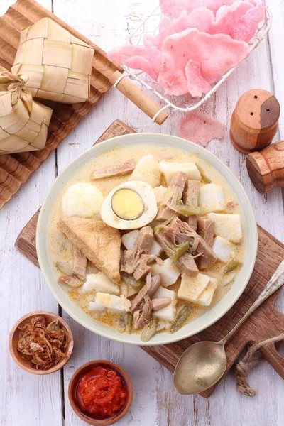 Lontong Sayur Padang Food Often Eaten Indonesians Breakfast — Stock Photo, Image