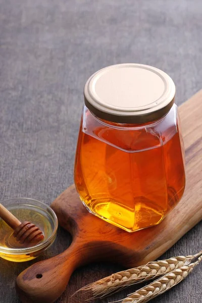 Pure Honing Een Glazen Pot — Stockfoto