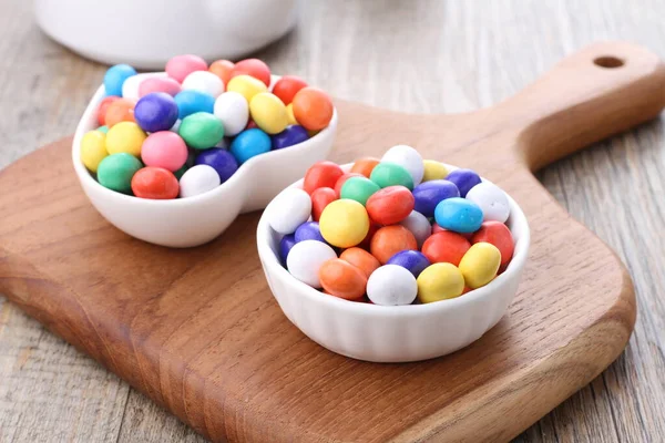 Caramelos Colores Sobre Fondo Madera —  Fotos de Stock