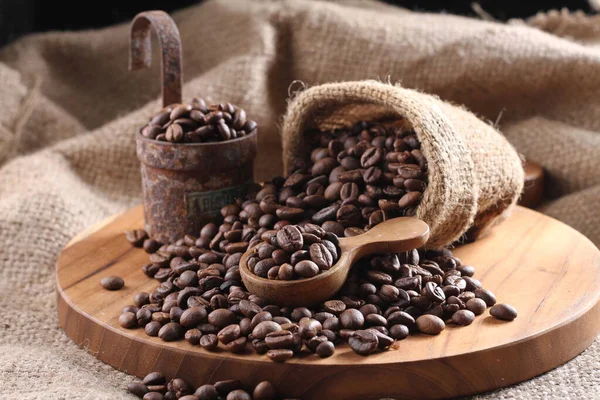 Geröstete Kaffeebohnen Aus Nächster Nähe — Stockfoto