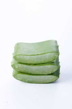 beyaz arkaplanda taze aloe