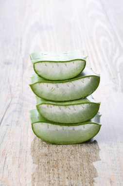 beyaz arkaplanda taze aloe
